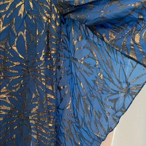 Lilly Pulitzer Blue and Gold Tunic Top - Picture 6 of 8